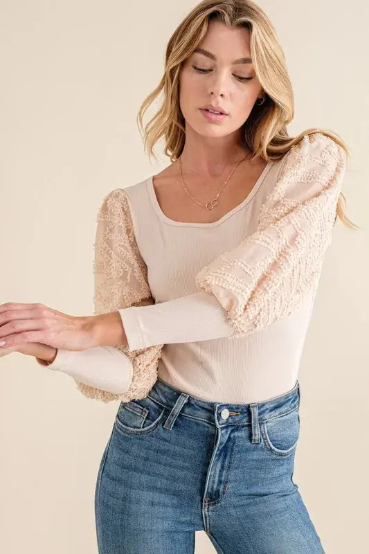 And The Why Textured Puff Sleeve Bodysuit - Image 3