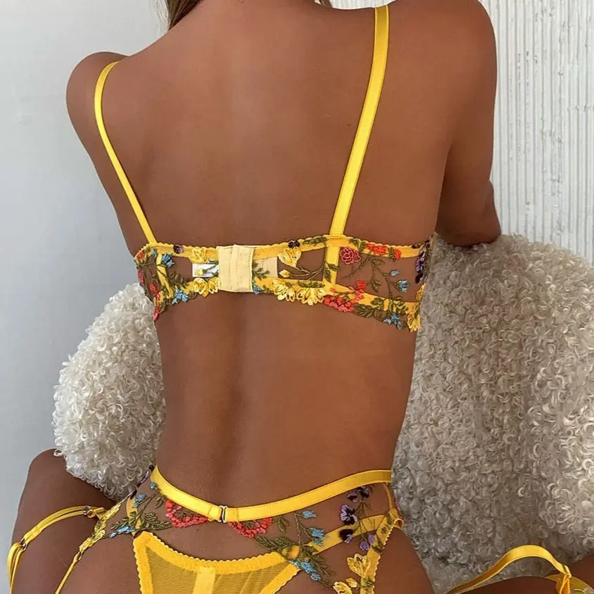 Blair – Yellow 3-Piece Lingerie Set – Bold Enough to Own the Room - Image 4