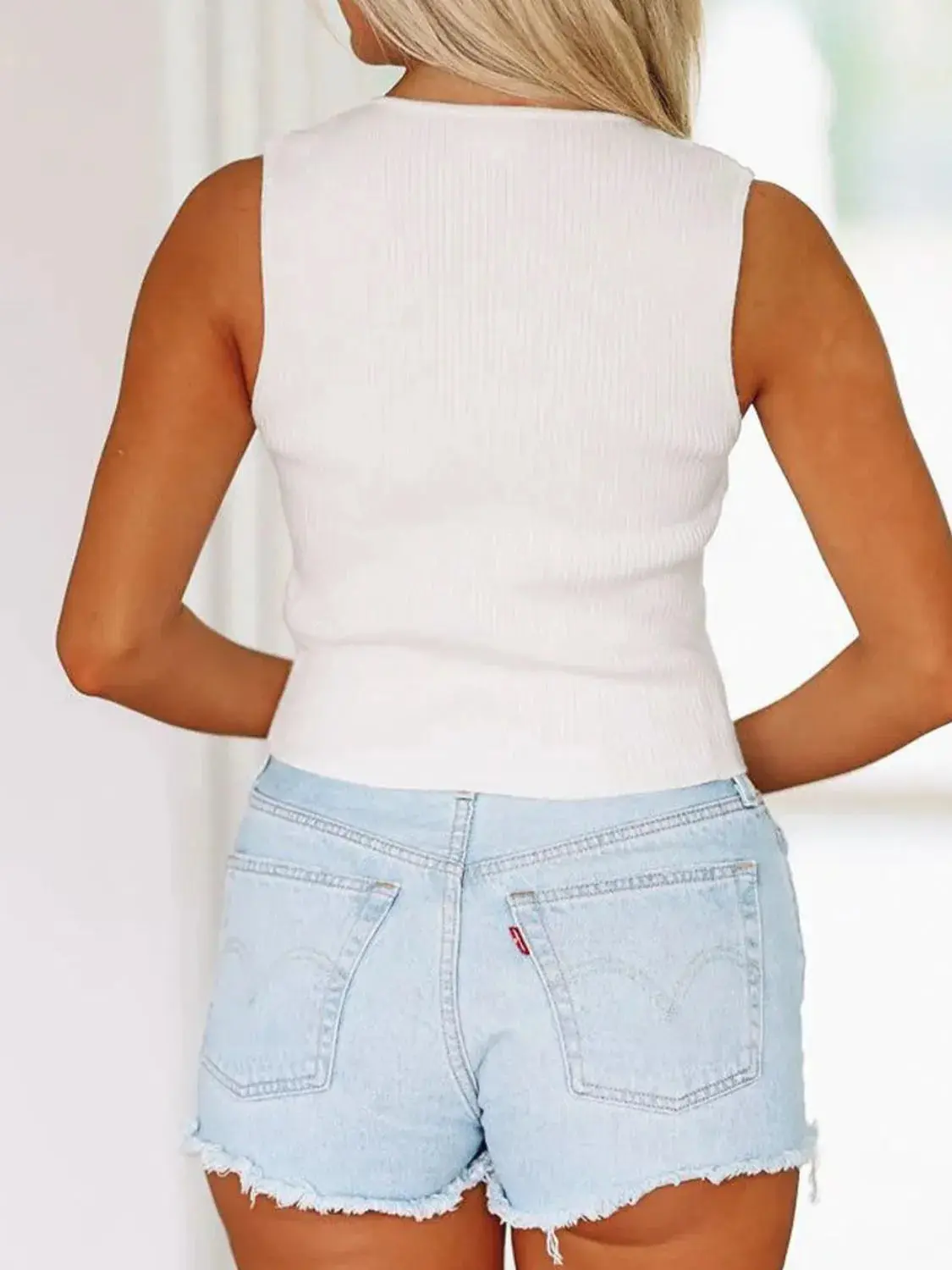 Bow Round Neck Cropped Tank - Image 13