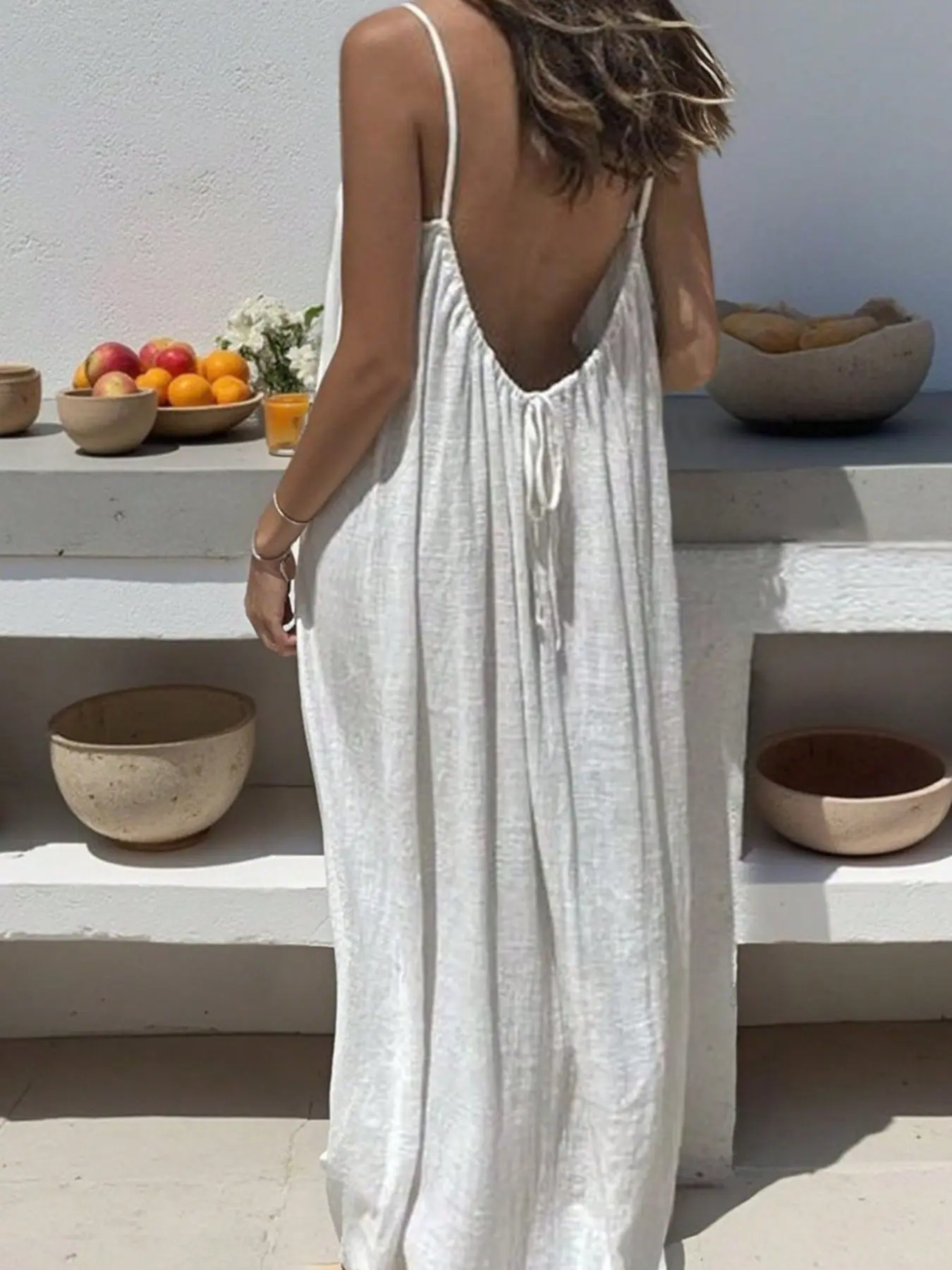 Full Size Backless Scoop Neck Maxi Dress Plus Size - Image 5