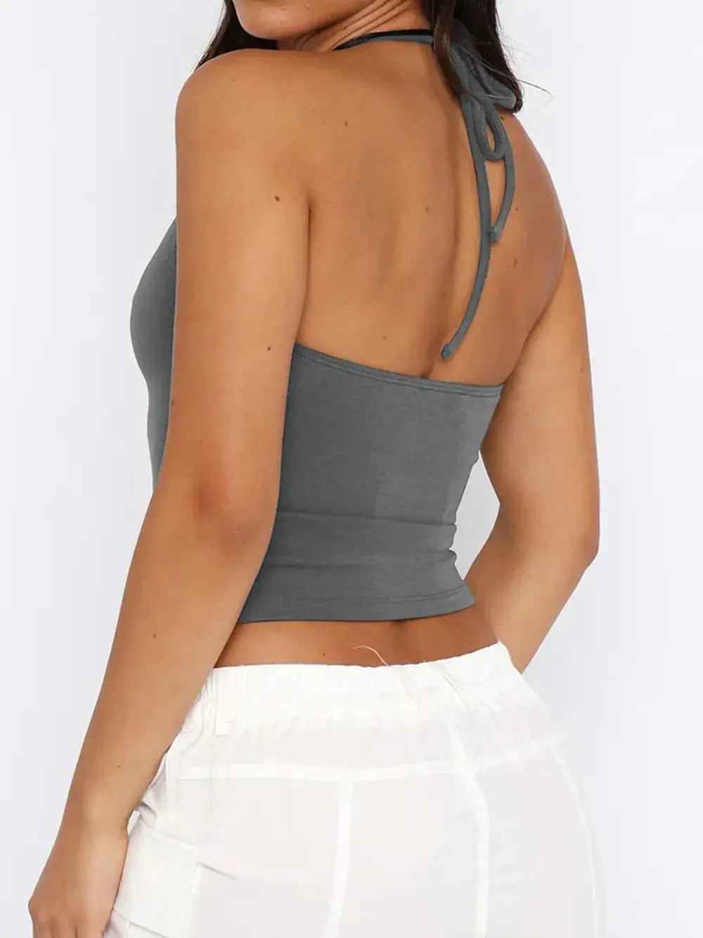Lace Detail Halter Neck Cami - Image 12