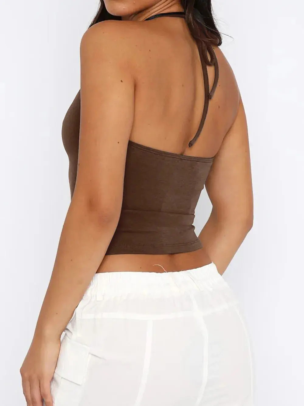 Lace Detail Halter Neck Cami - Image 13
