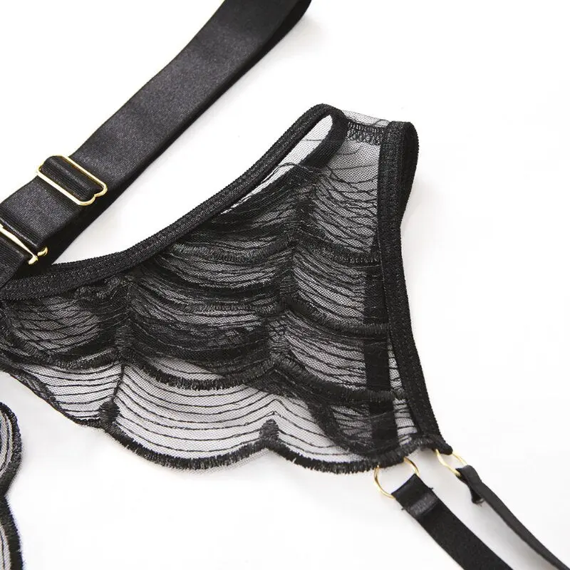 CHEYENNE BLACK 4 PIECE LINGERIE SET - Image 15