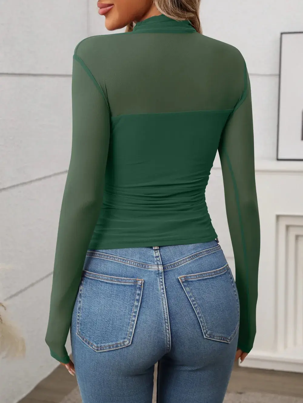 Women’s Mock Neck Top | Long Sleeve | Classic Layering Essential - Image 26