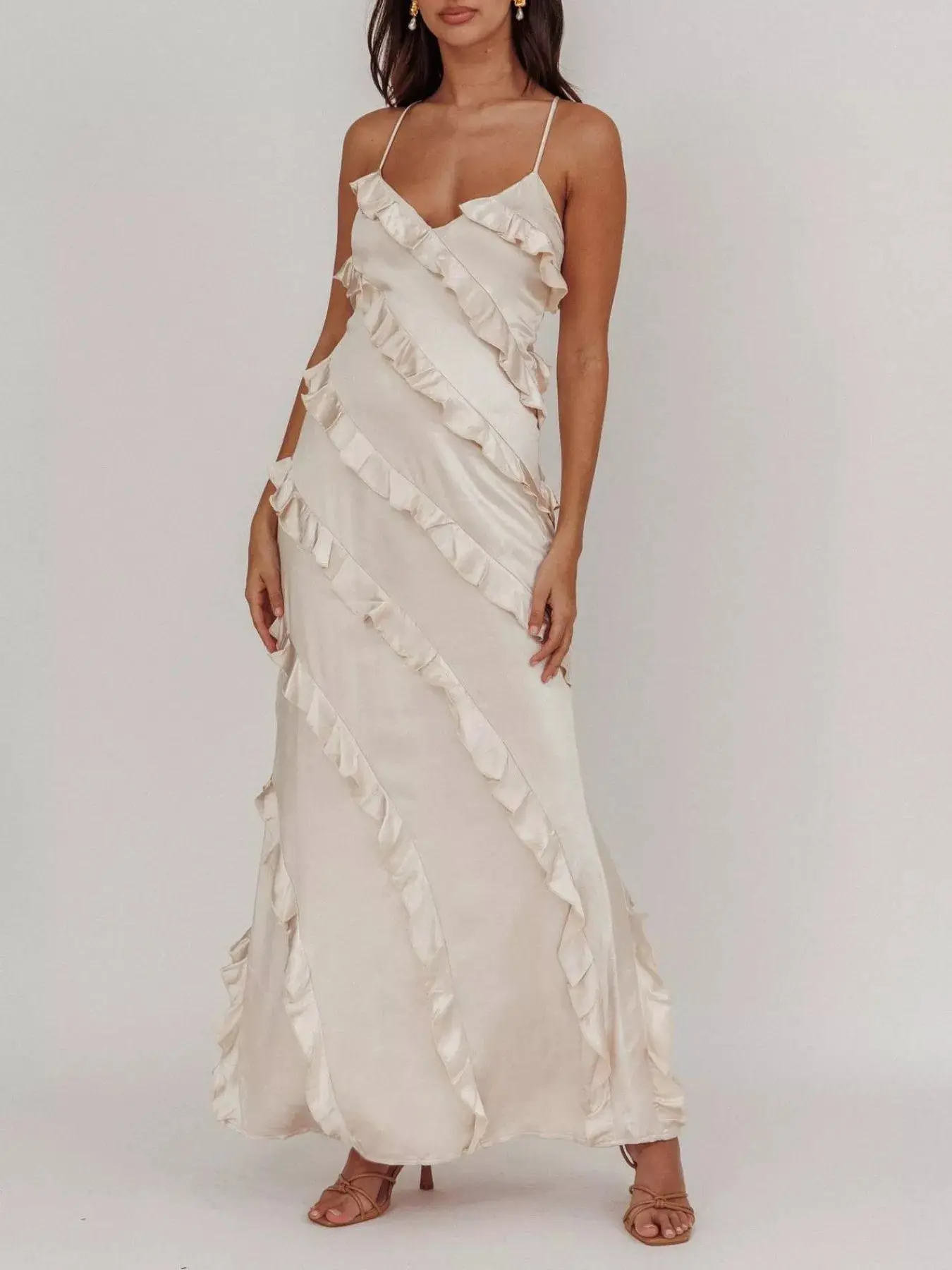 Ruffled Spaghetti Strap Maxi Dress - Image 10