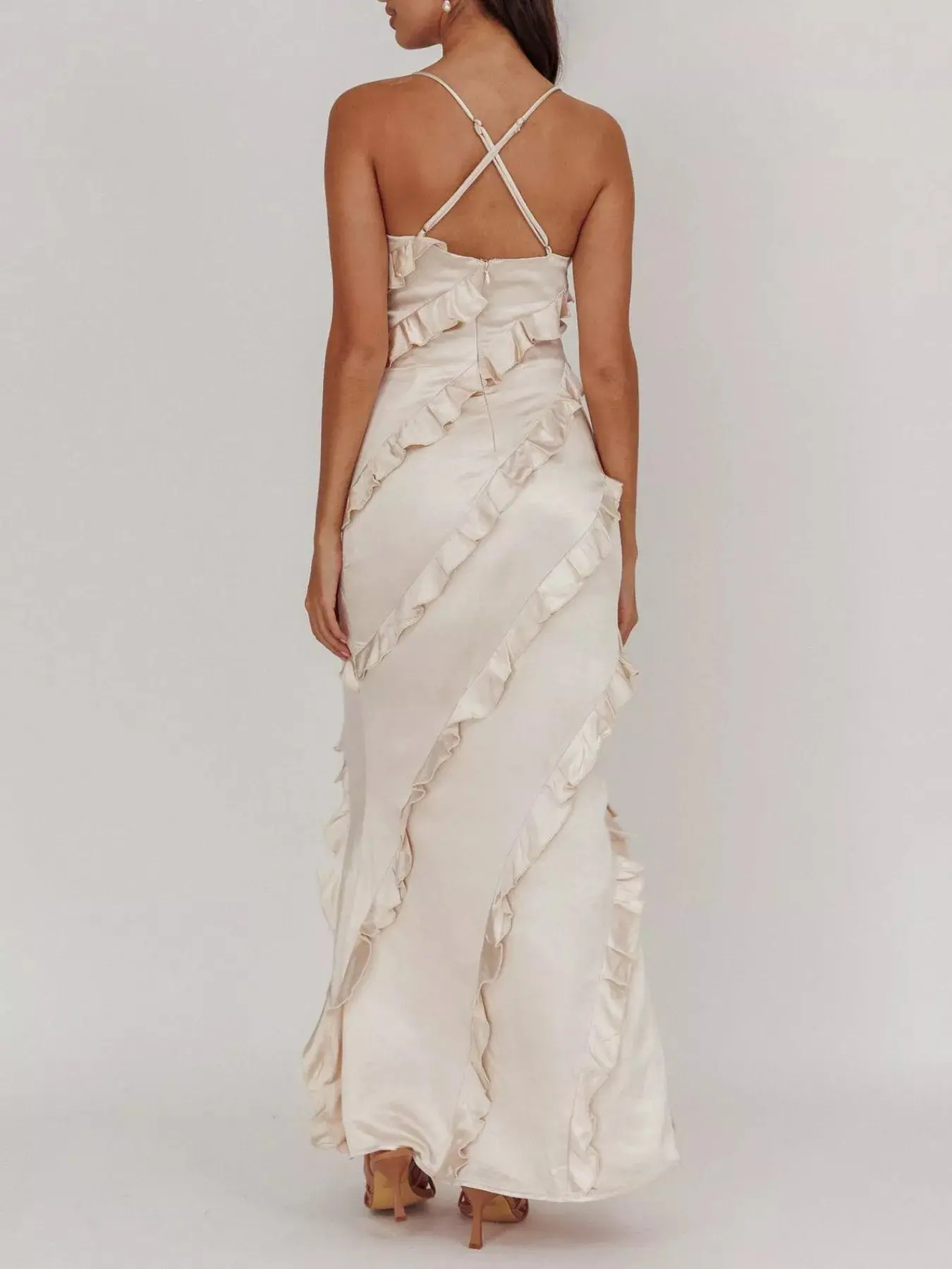 Ruffled Spaghetti Strap Maxi Dress - Image 12