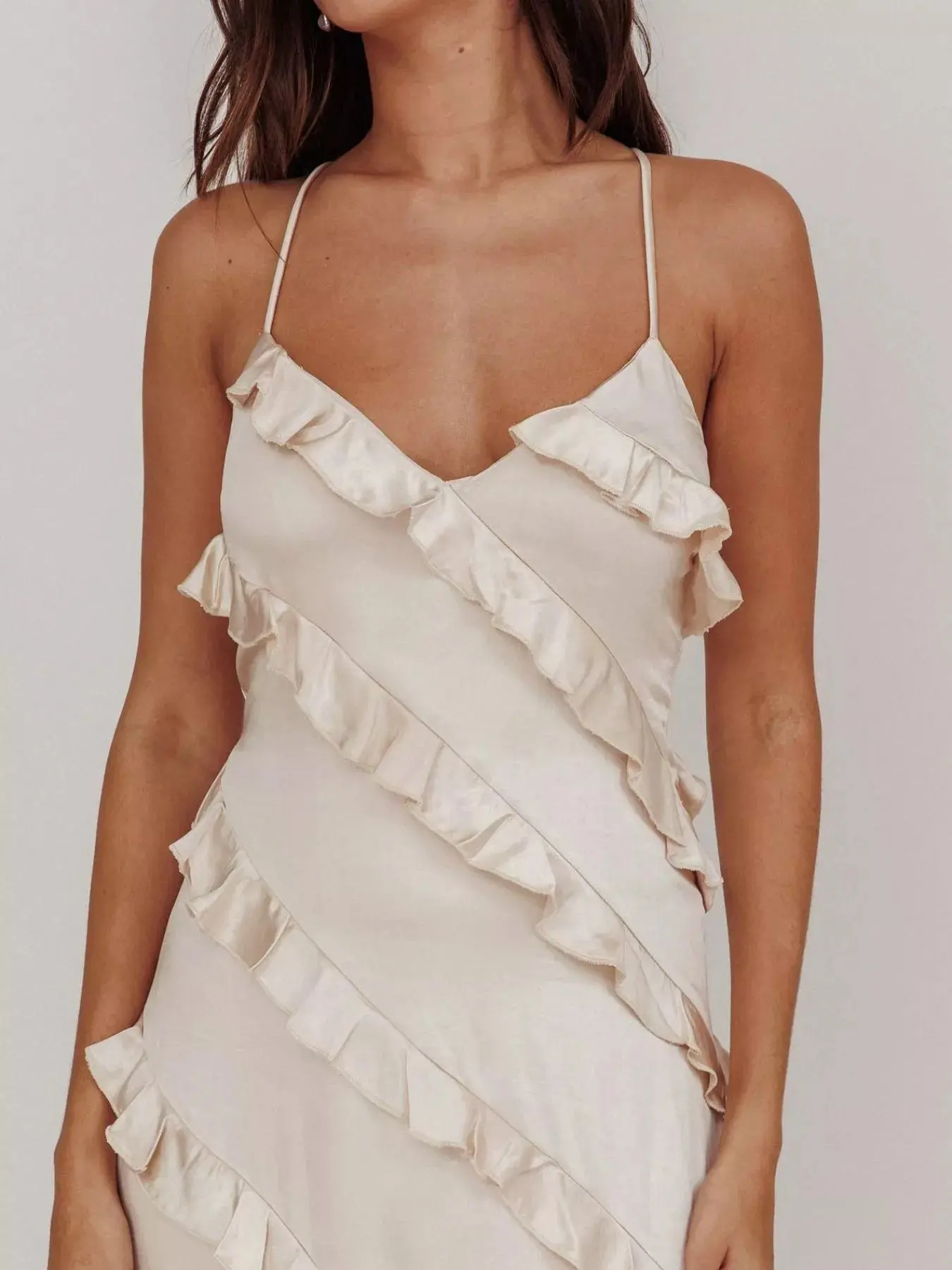 Ruffled Spaghetti Strap Maxi Dress - Image 14