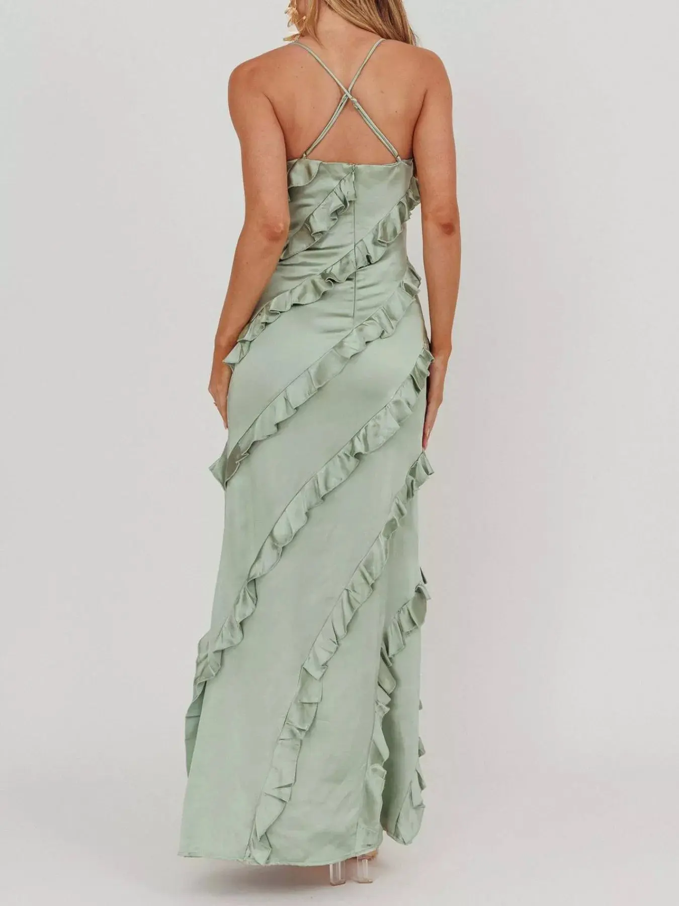 Ruffled Spaghetti Strap Maxi Dress - Image 3