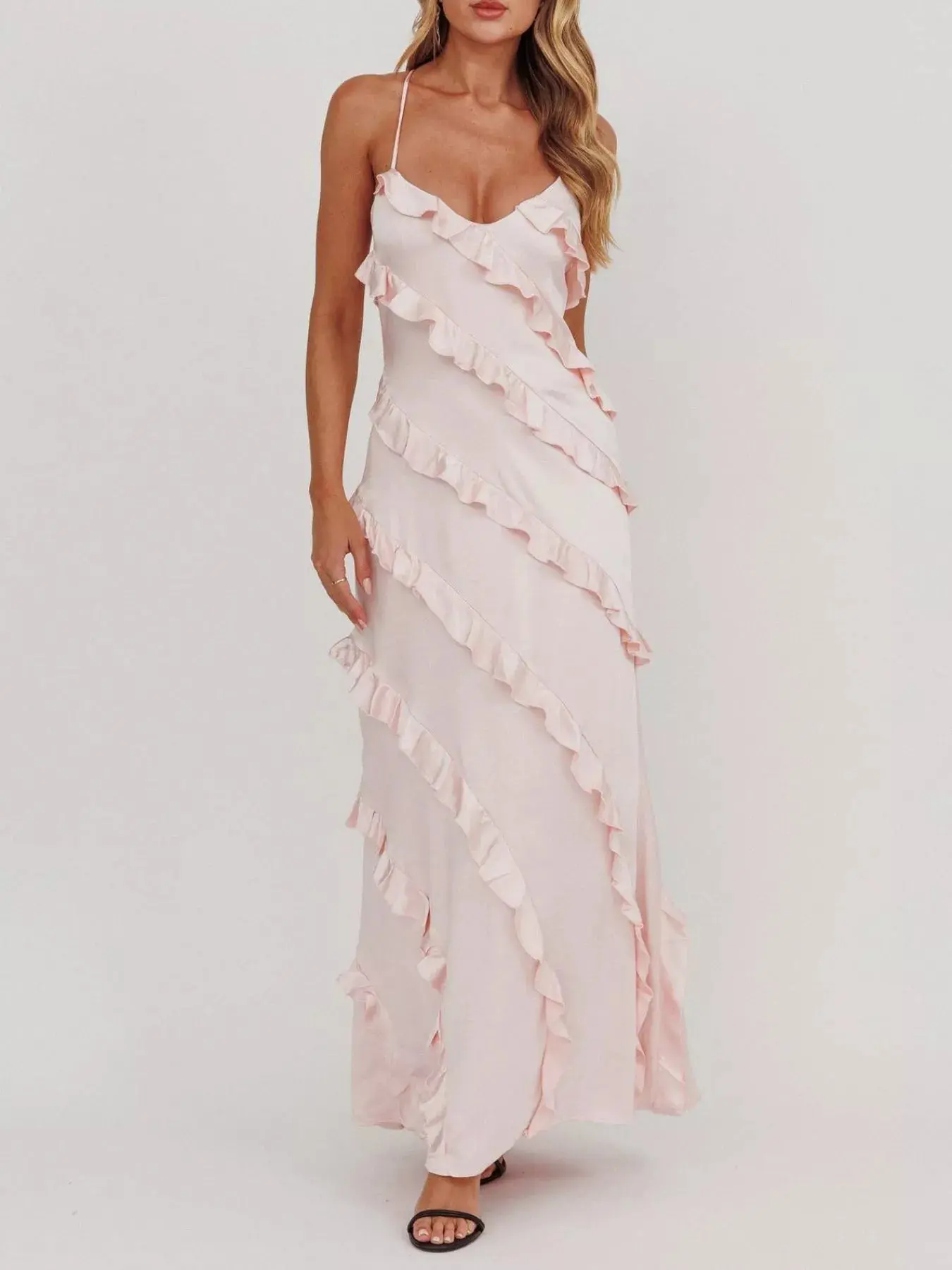 Ruffled Spaghetti Strap Maxi Dress - Image 6