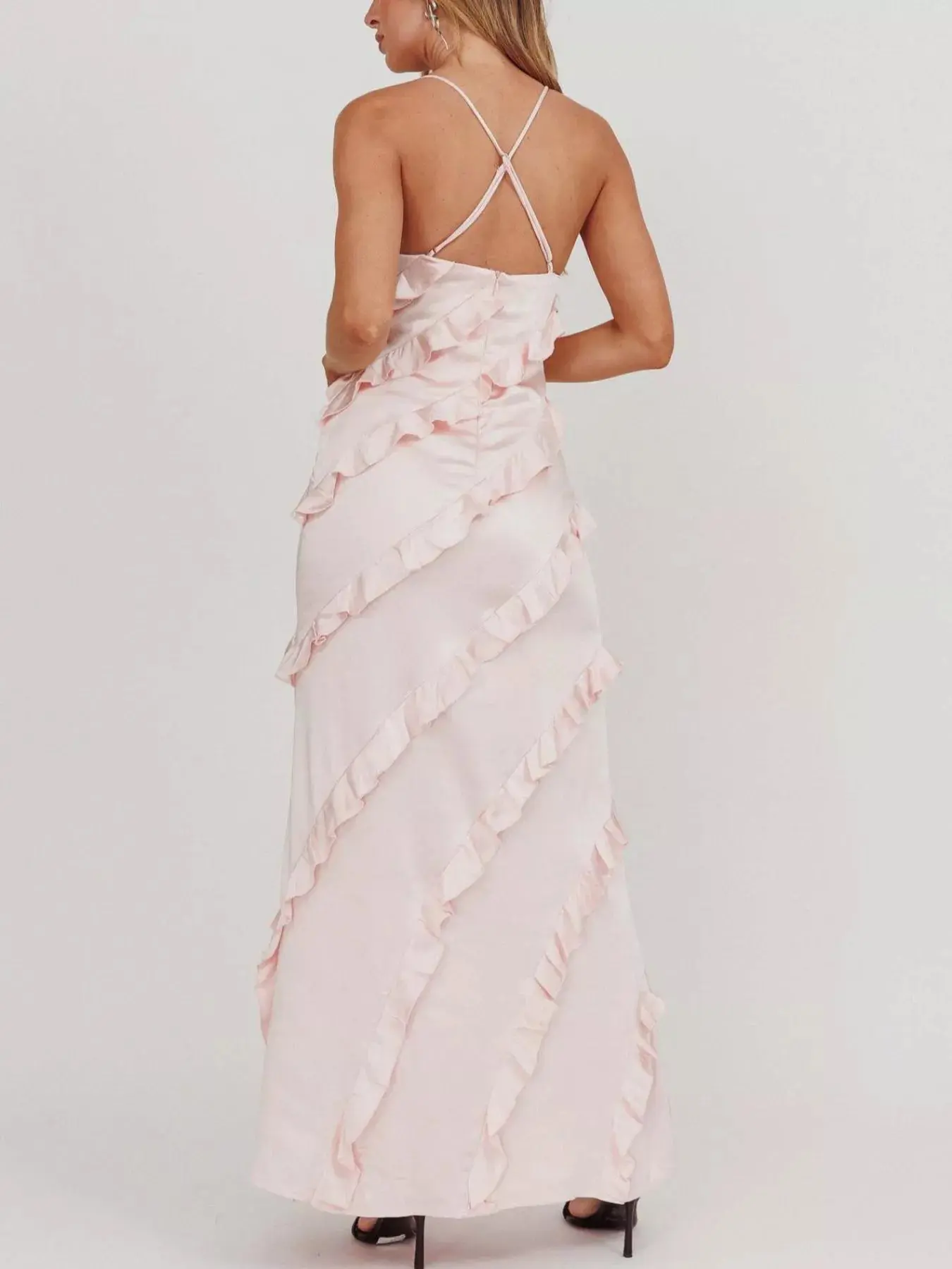 Ruffled Spaghetti Strap Maxi Dress - Image 7