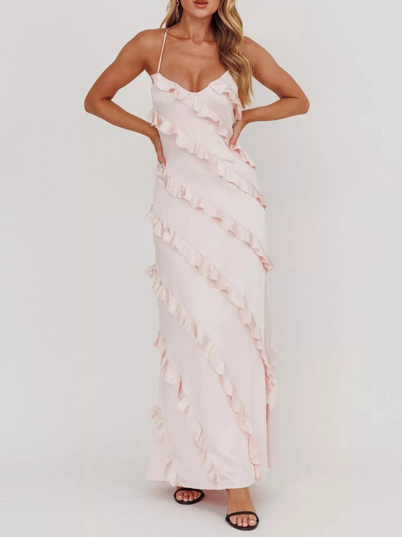 Ruffled Spaghetti Strap Maxi Dress - Image 8