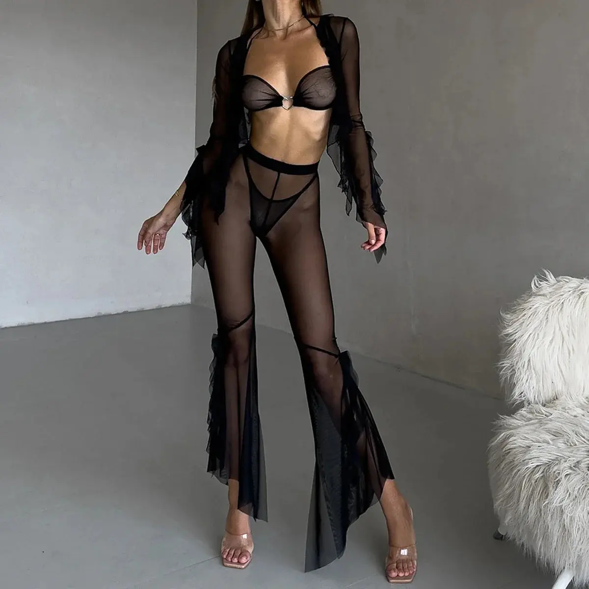 Sloane – 4-Piece Mesh Lingerie Set – Everything in One Look - Image 3