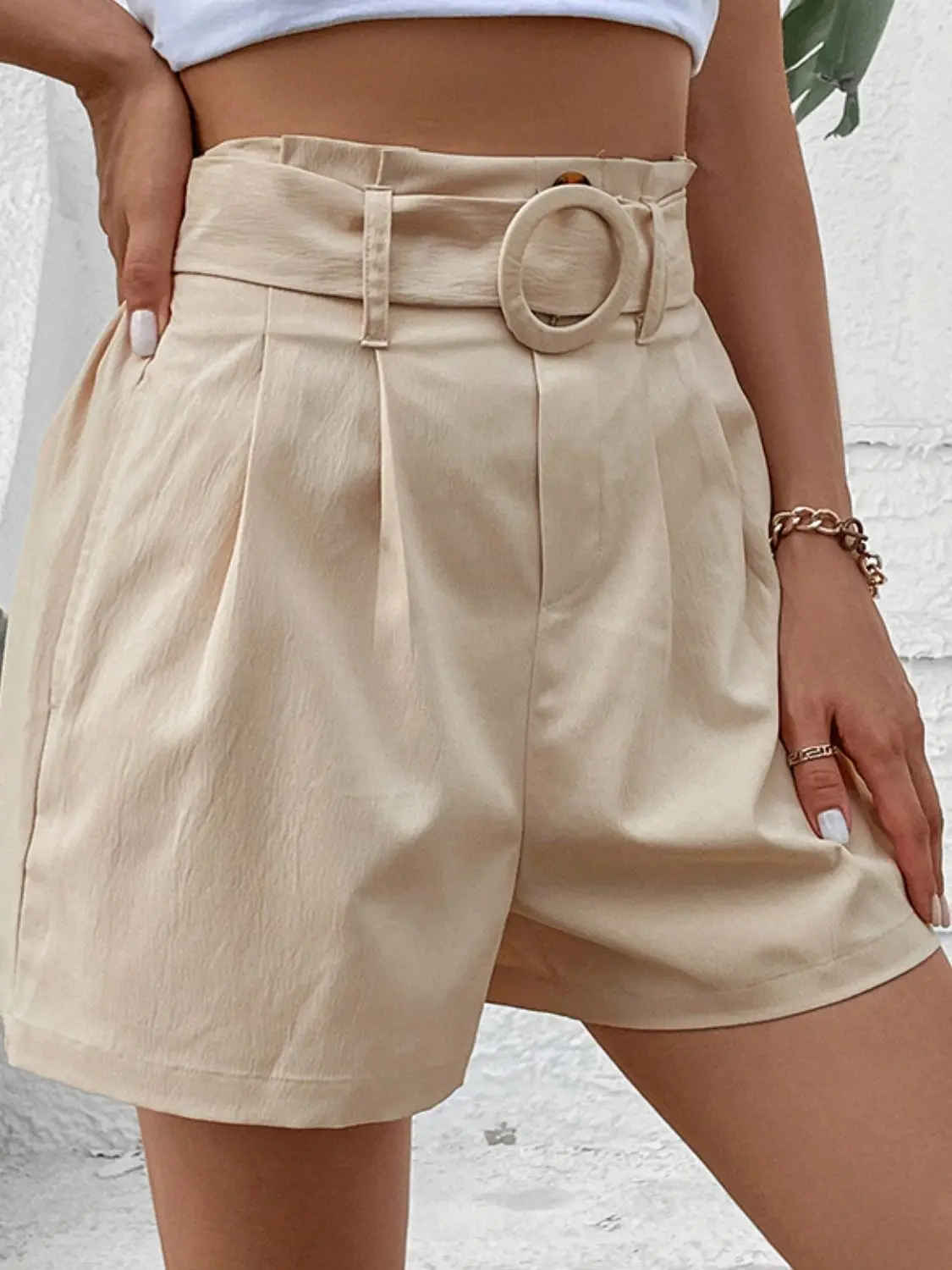 Women’s Belted Shorts | High-Waist Fit | Casual Everyday Style - Image 4