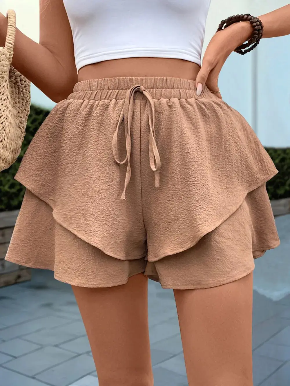 Women’s Layered Shorts | Tied Waist Design | Chic Summer Casual Wear - Image 3
